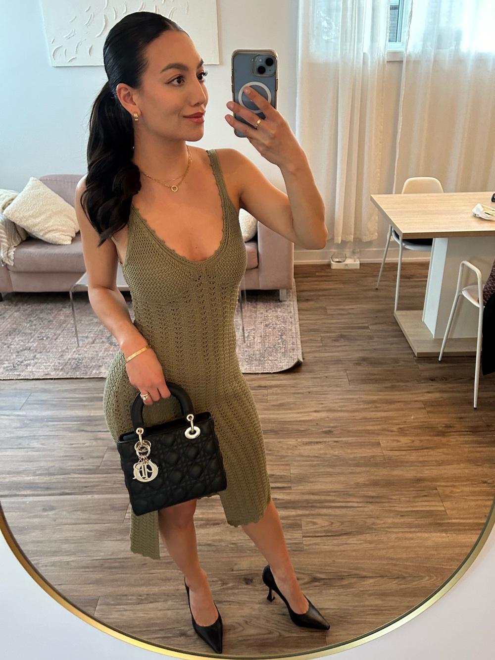 Wilfred Olive Knit Midi Dress